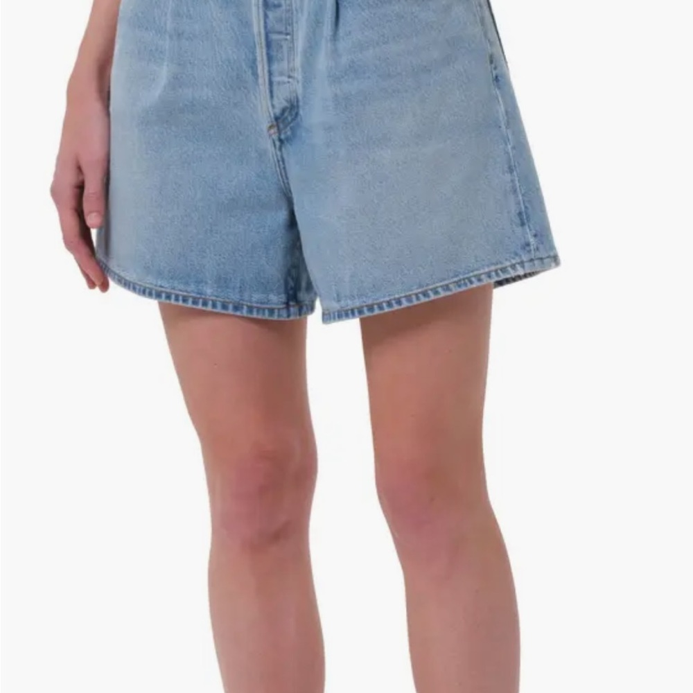 AGOLDE Rhoda Pleated A-Line Short In Raft - 25"